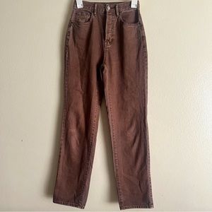 PacSun ECO Brown Dad Jeans Women's Size 22 High Waist Five ButtonStraight Leg